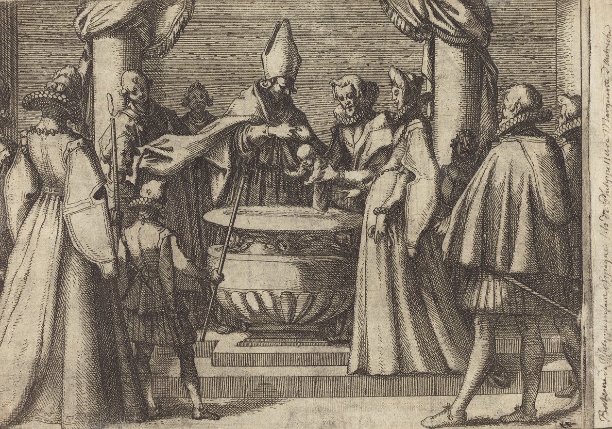 Doop van de Prins van Spanje [verso] door Jacques Callot