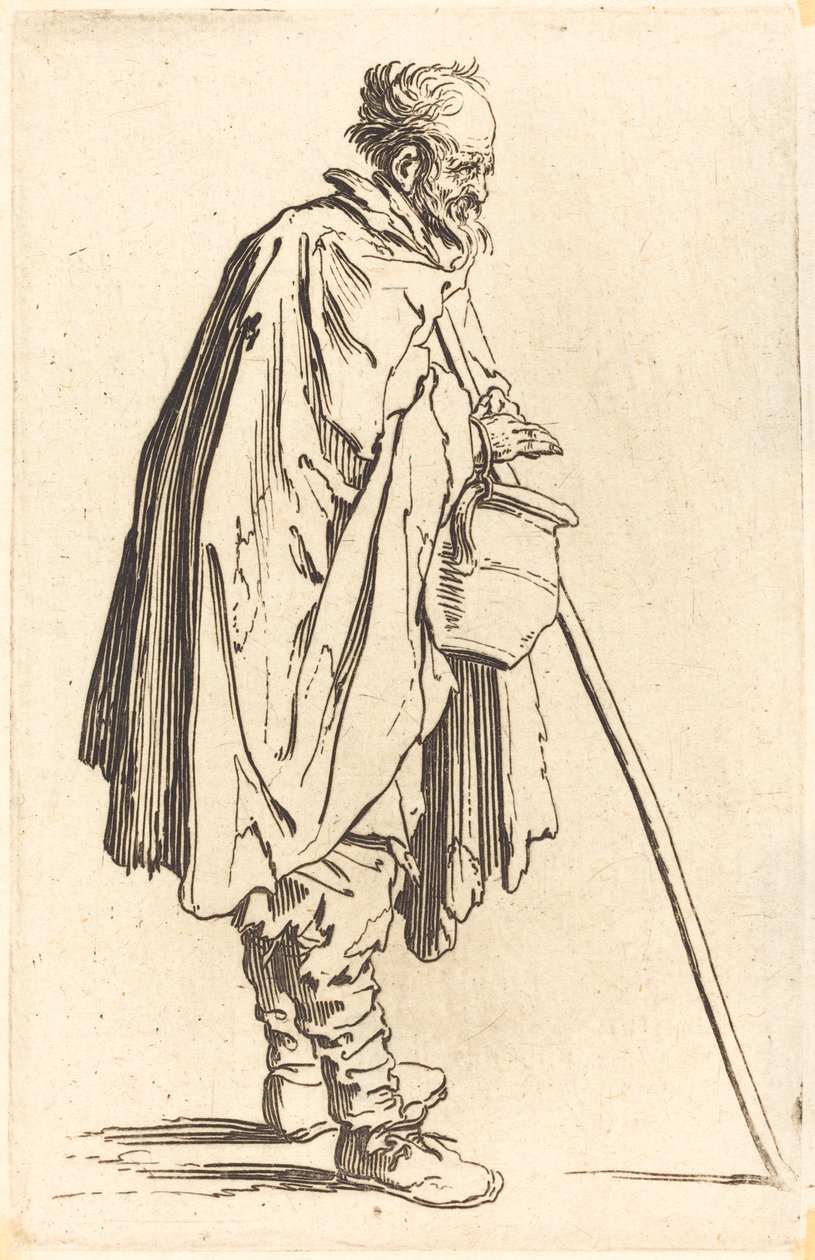 Bedelaar met pot door Jacques Callot