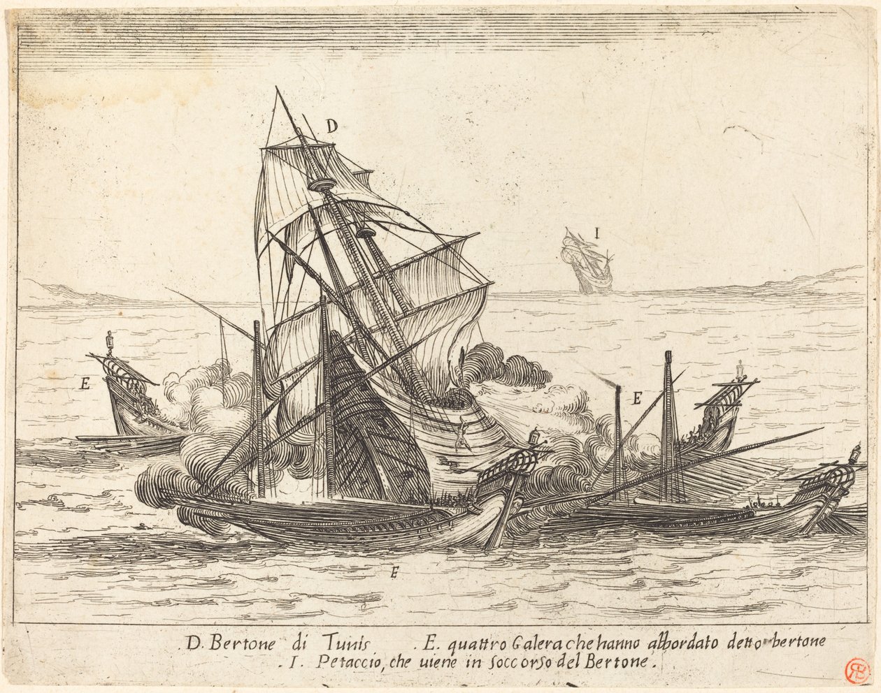 Aan boord van de Bertone door Jacques Callot