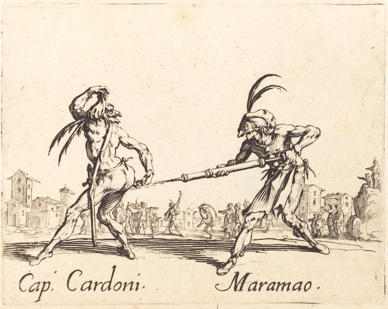 Kapitein Cardoni en Maramao door Jacques Callot