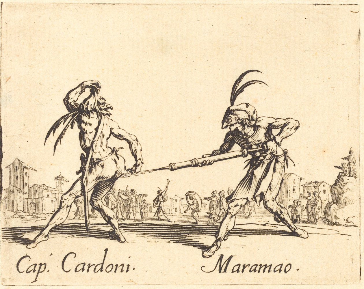 Kapitein Cardoni en Maramao door Jacques Callot