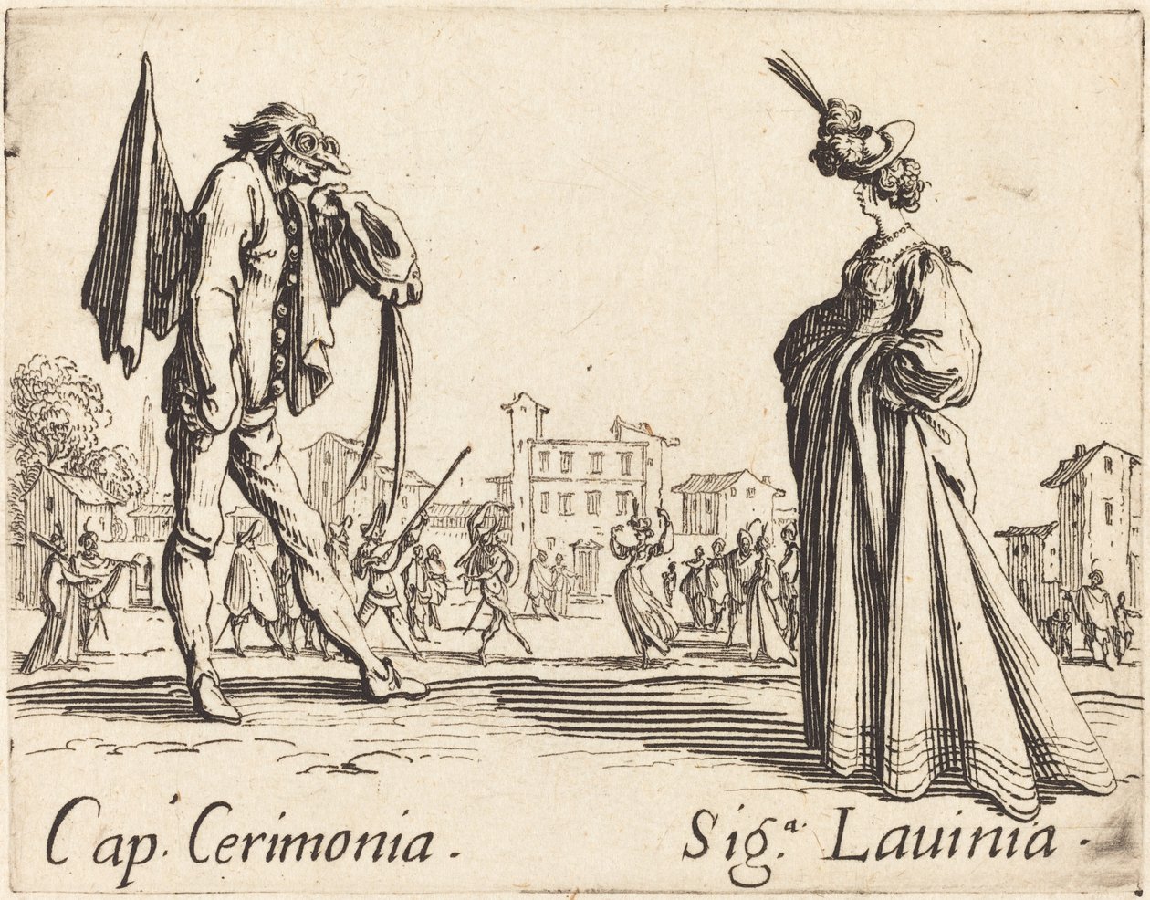 Kapitein Cerimonia en Mevrouw Lavinia door Jacques Callot