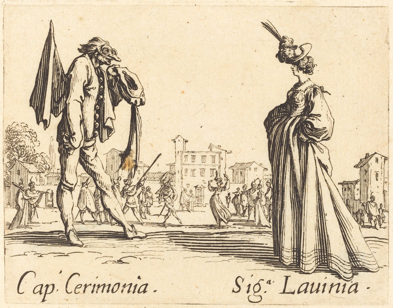 Cap. Cerimonia en Siga. Lavinia, ca. 1622 door Jacques Callot