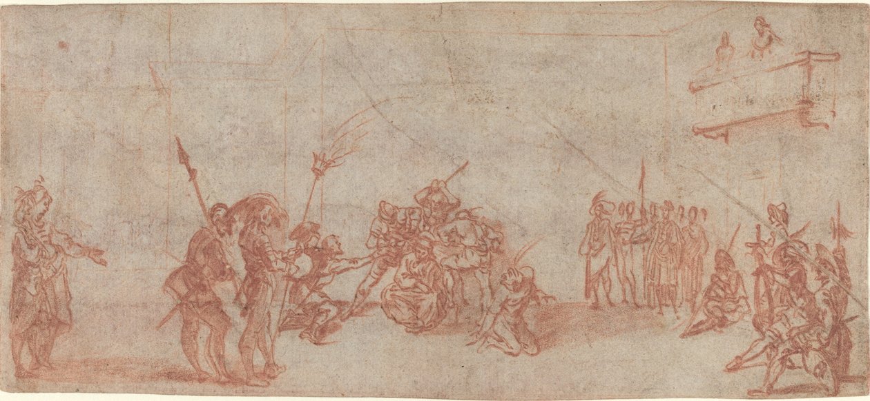 Christus gekroond met doornen door Jacques Callot