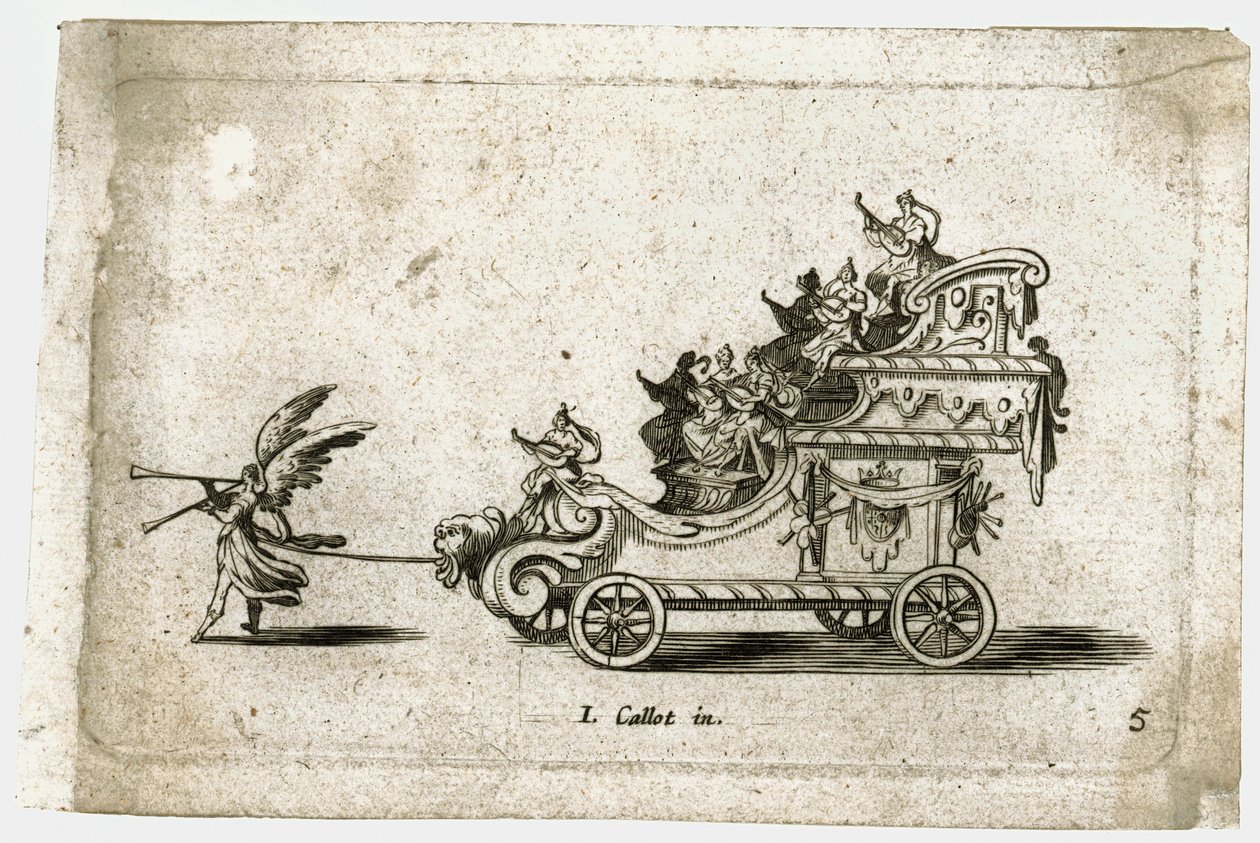 Combat a la barriere: een strijdwagen ... (gravure) door Jacques Callot