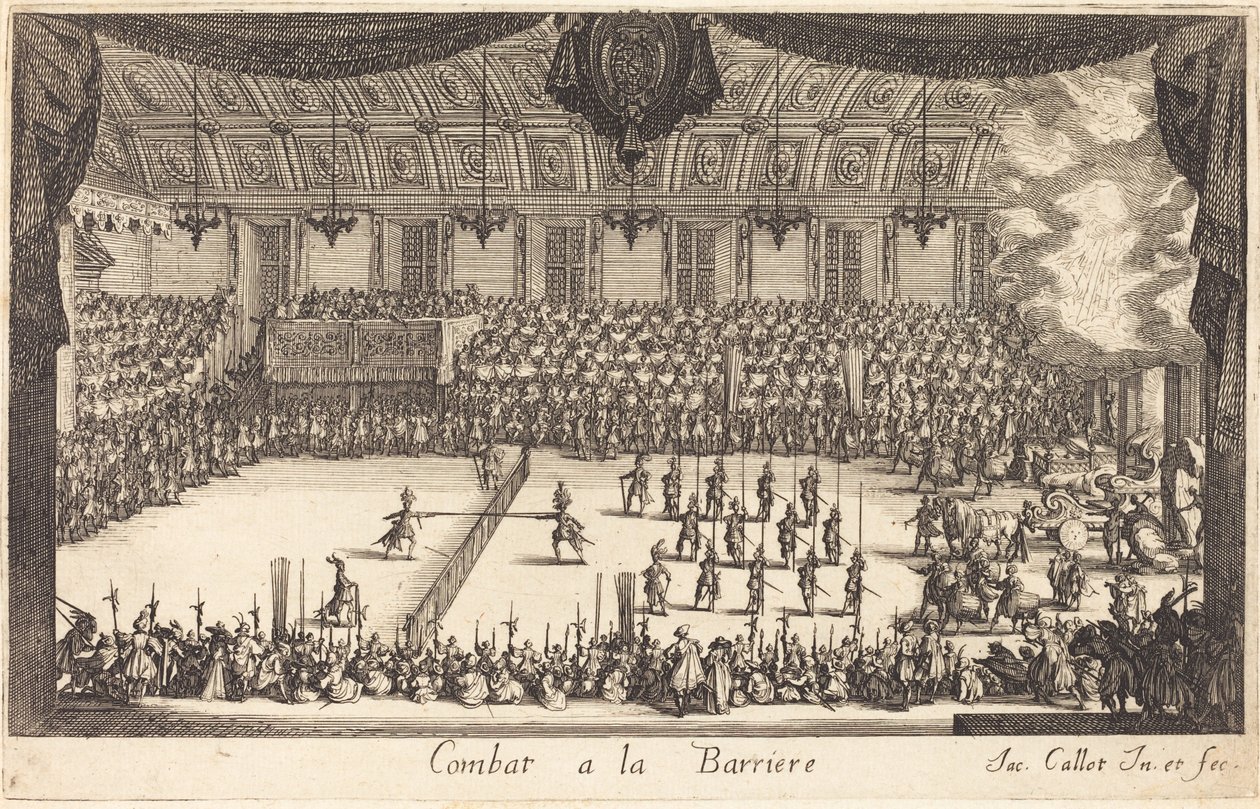 Gevecht bij de Barrière, 1627 door Jacques Callot