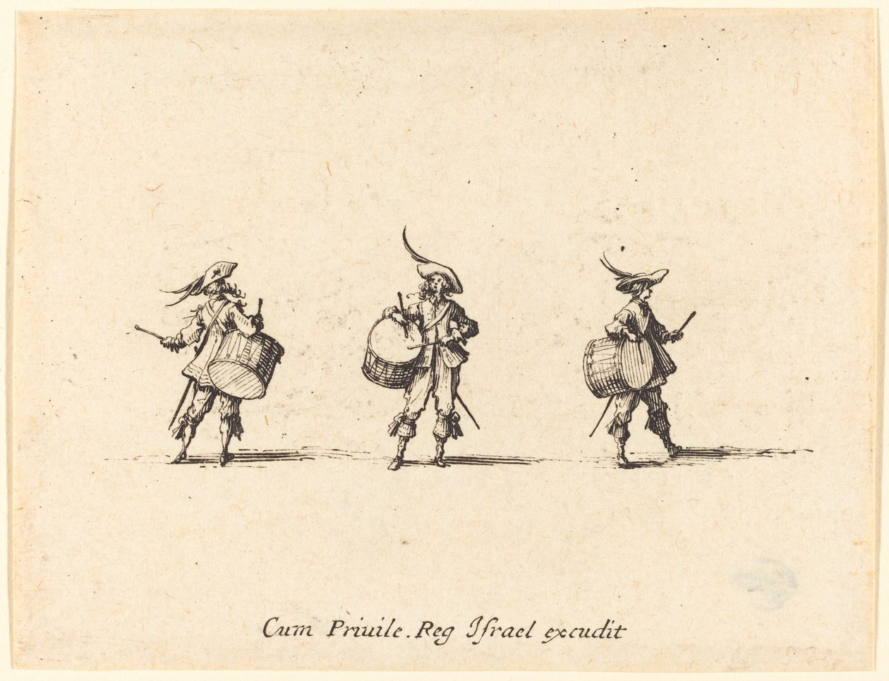 Oefening met Trommels door Jacques Callot
