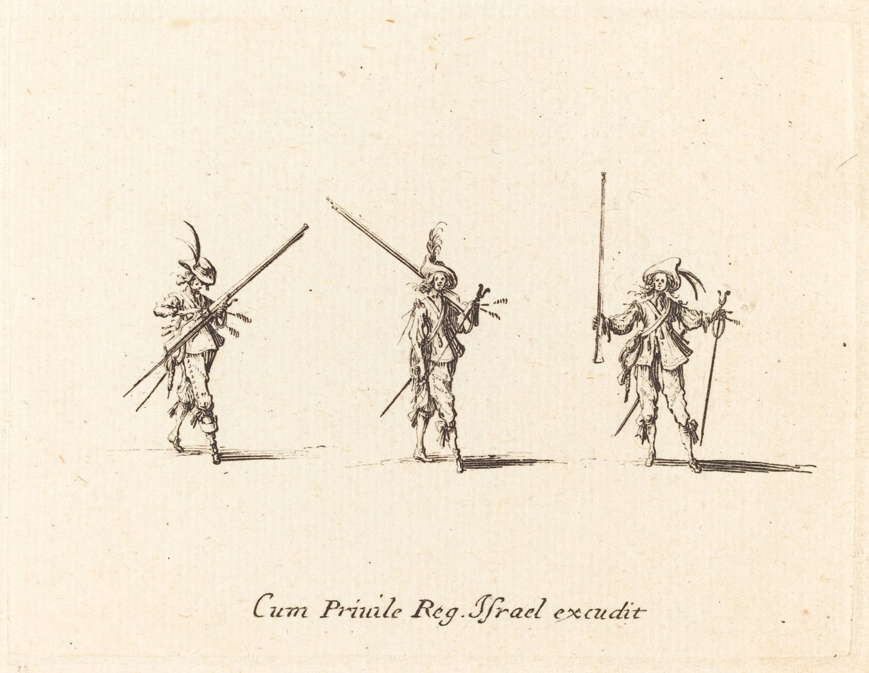 Oefening met het Musket door Jacques Callot