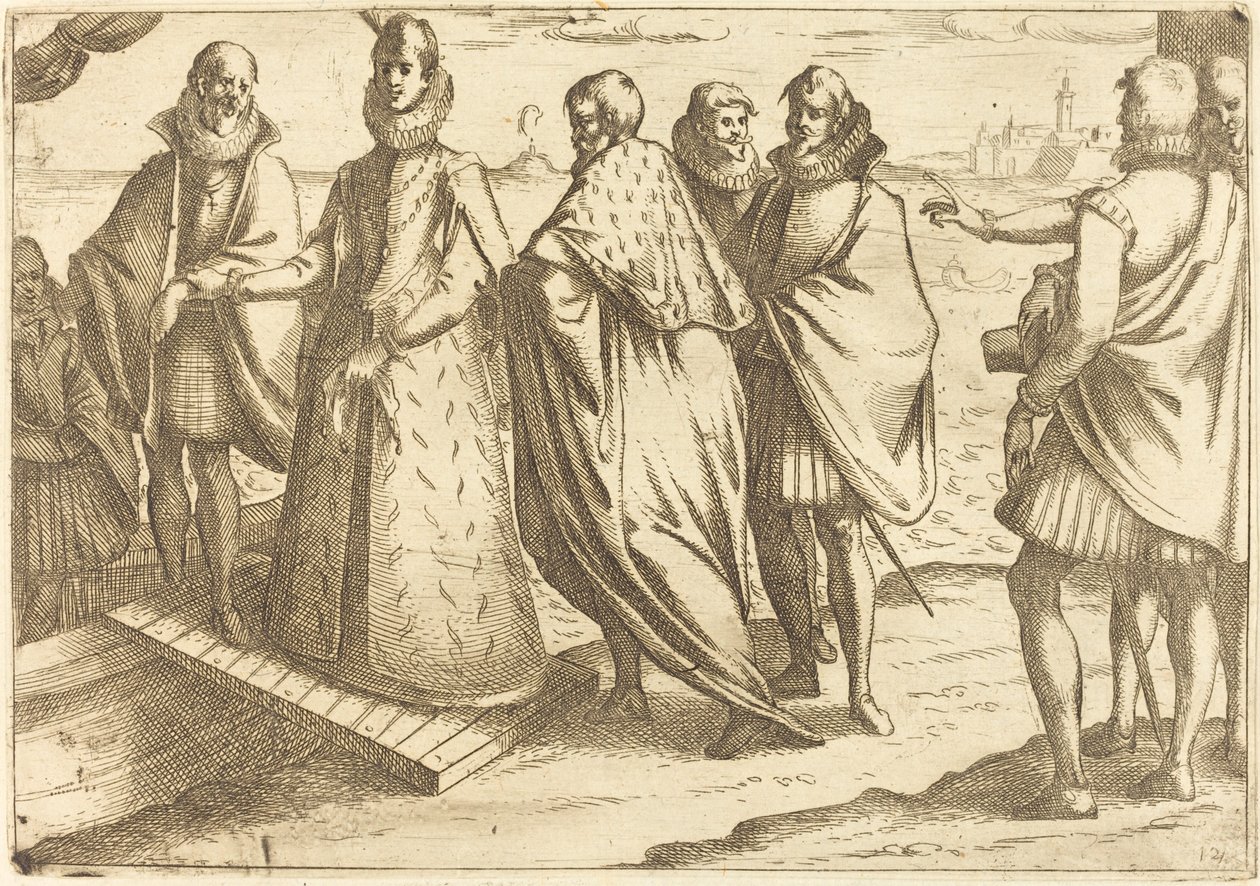 Inscheping in Genua door Jacques Callot