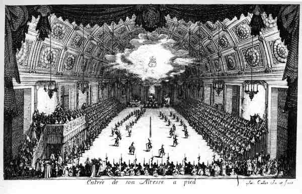 Ingang van Zijne Hoogheid te voet door Jacques Callot