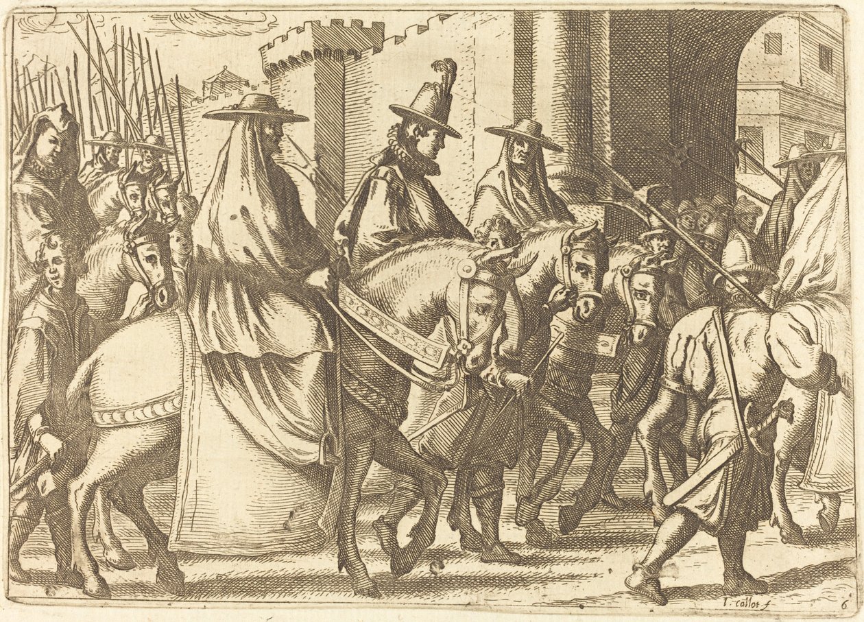 Intocht in de stad Ferrara, 1612 door Jacques Callot