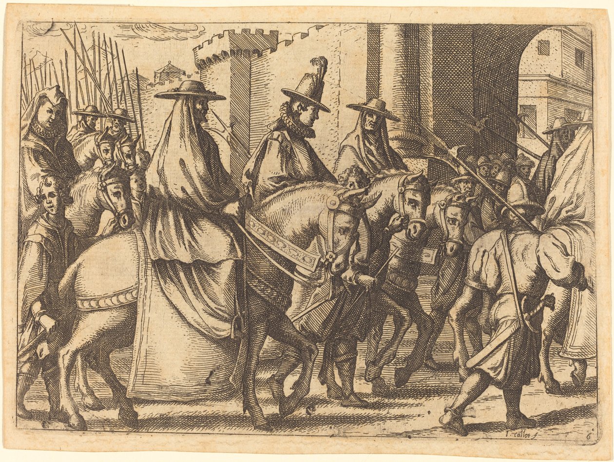 Intocht in Ferrara door Jacques Callot
