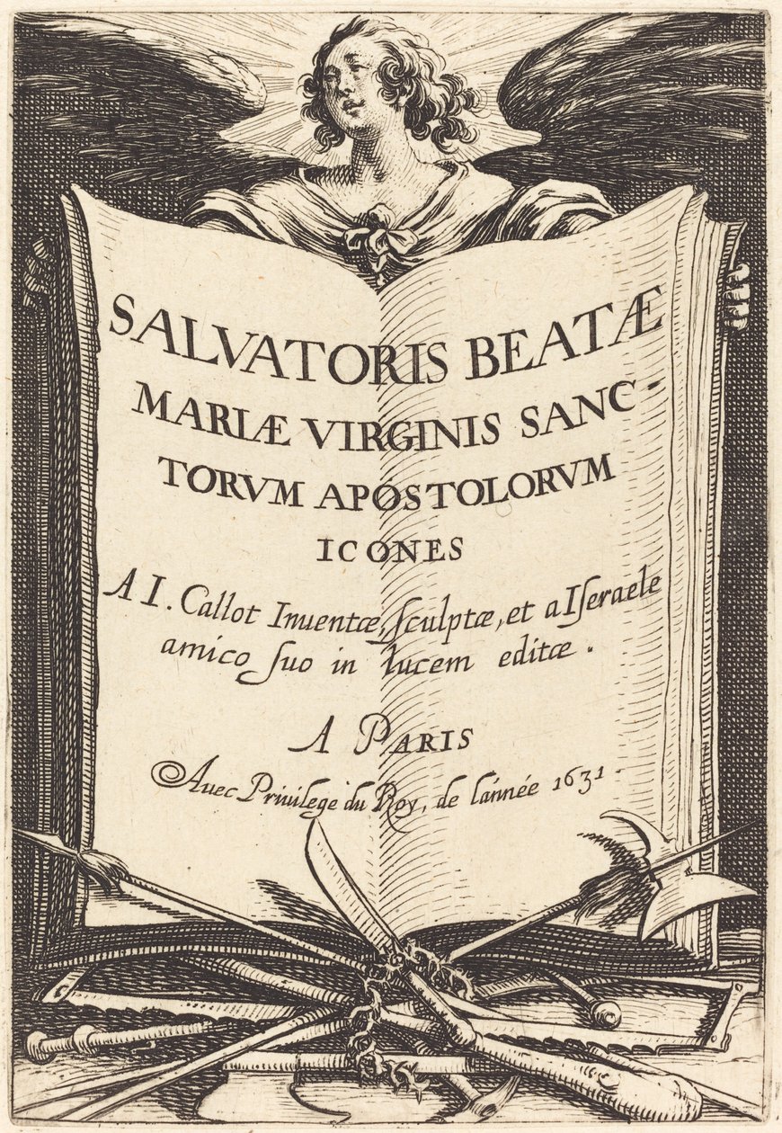 Frontispice voor "De grote apostelen" door Jacques Callot