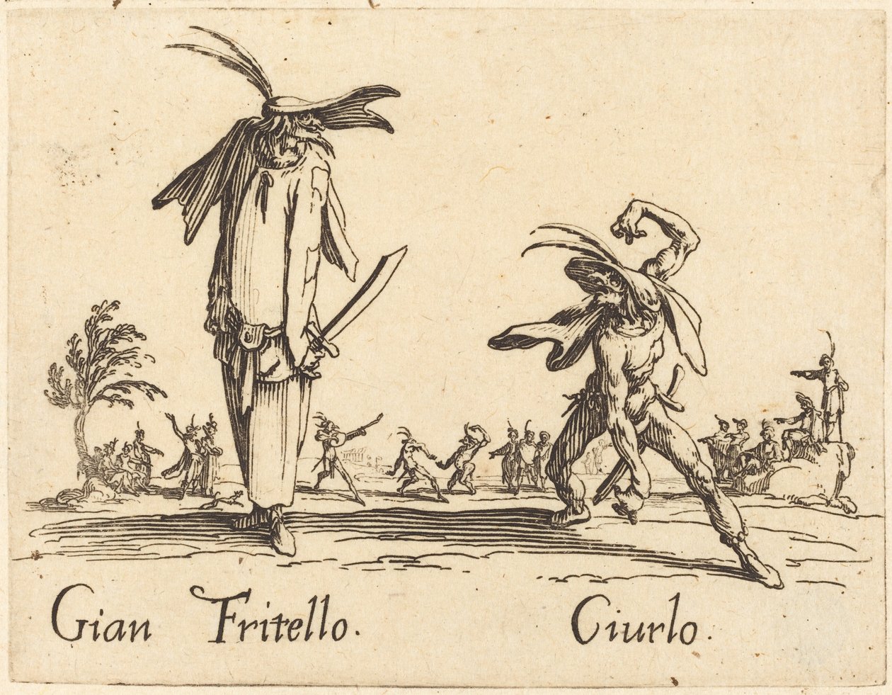 Gian Fritello en Ciurlo, ca. 1622 door Jacques Callot