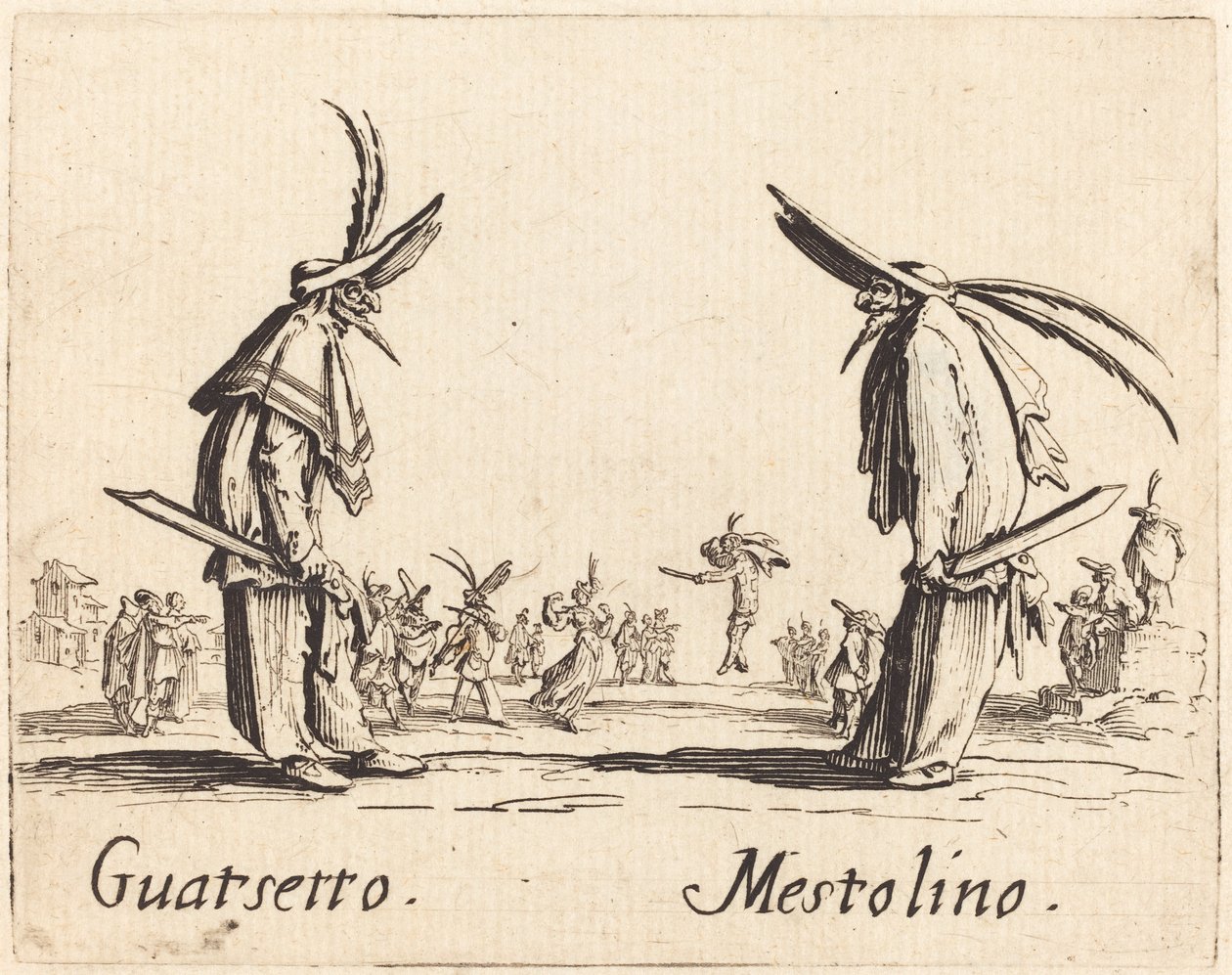 Guatsetto en Mestolino, c. 1622 door Jacques Callot