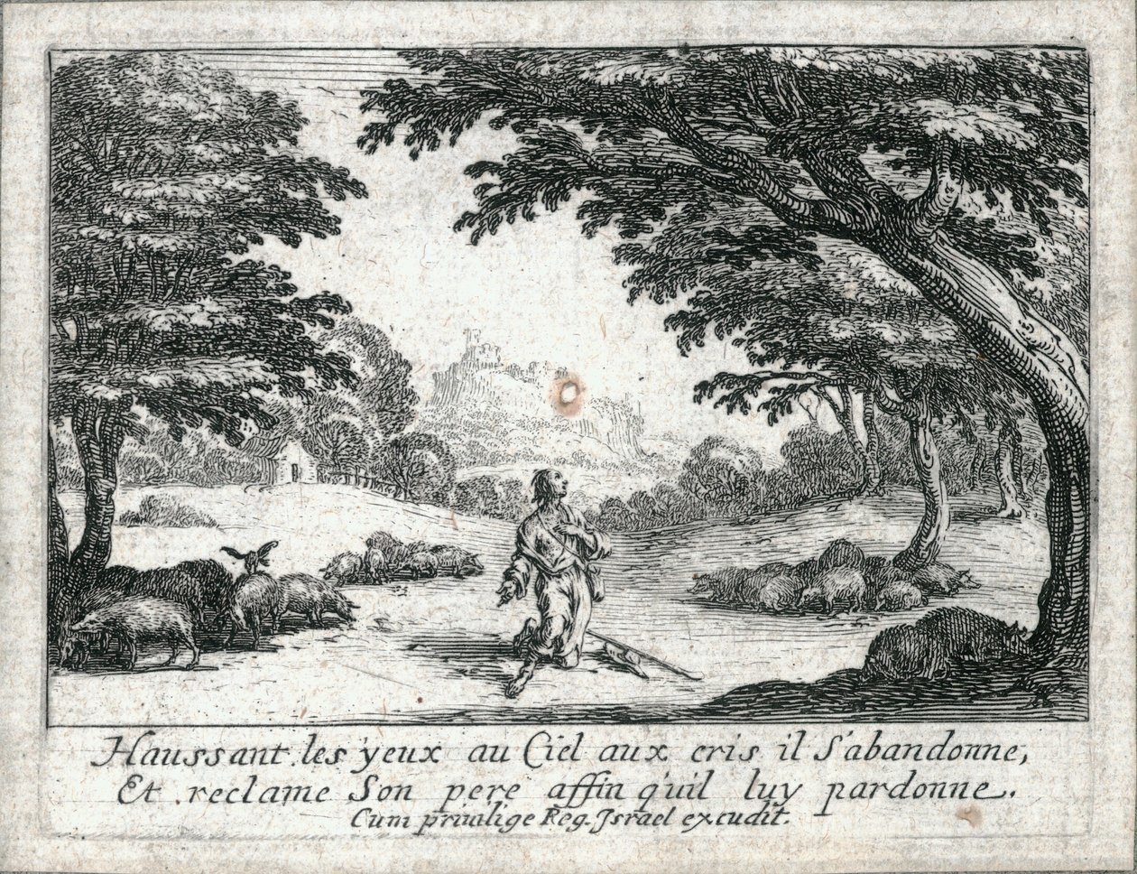 Het leven van de verloren zoon ... (gravure) door Jacques Callot