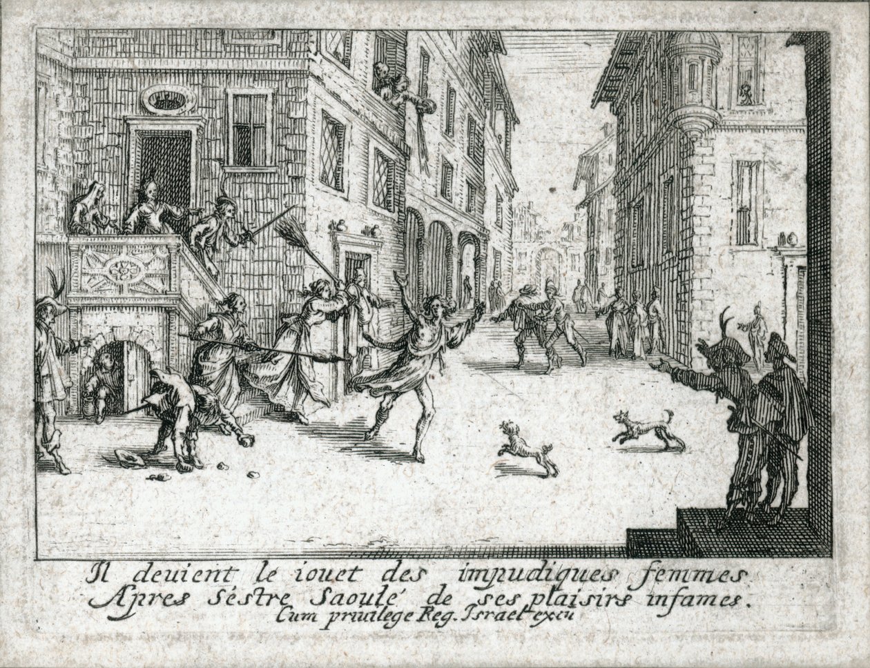 Het leven van de verloren zoon ... (gravure) door Jacques Callot