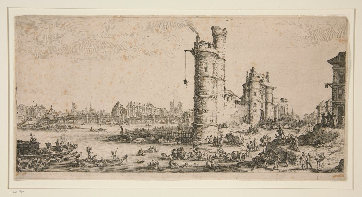 Le Pont Neuf, Parijs door Jacques Callot
