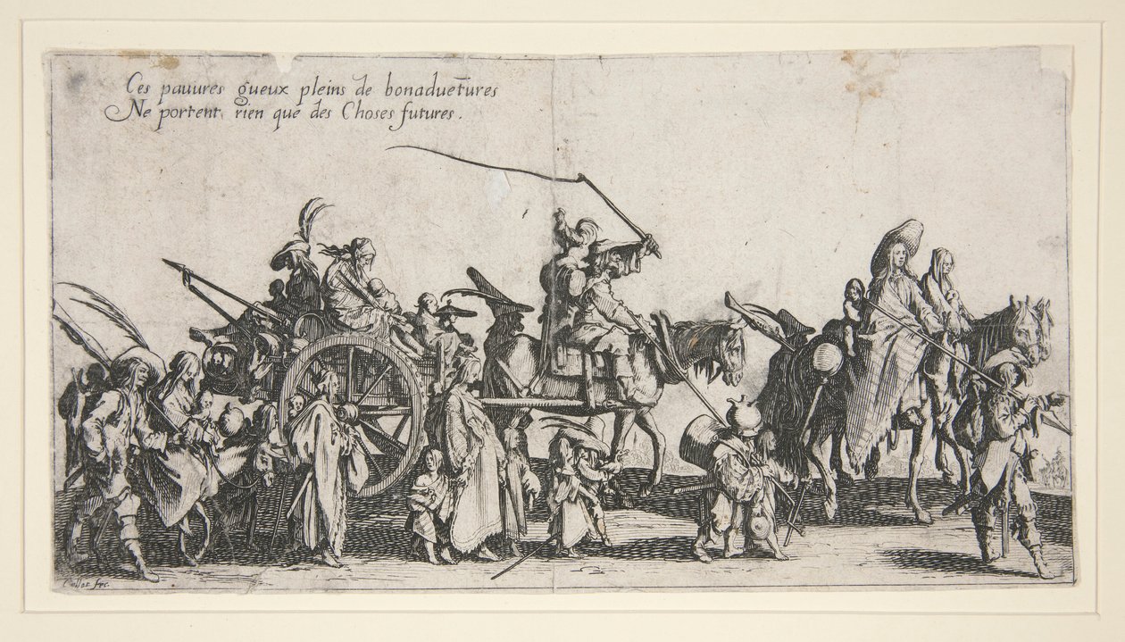Les bohemiens en marche door Jacques Callot