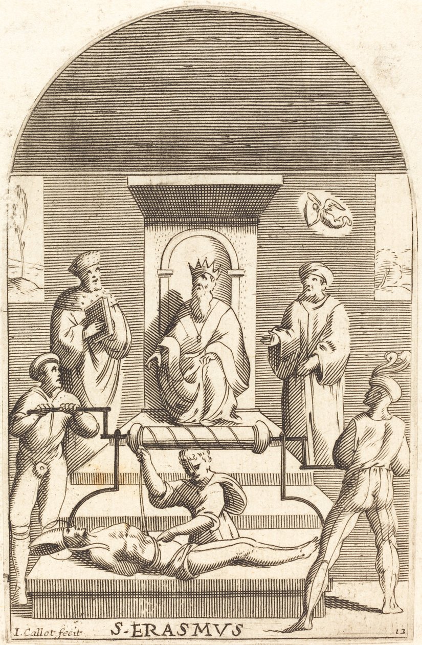 Martelaarschap van Sint Erasmus, 1608-1611 door Jacques Callot
