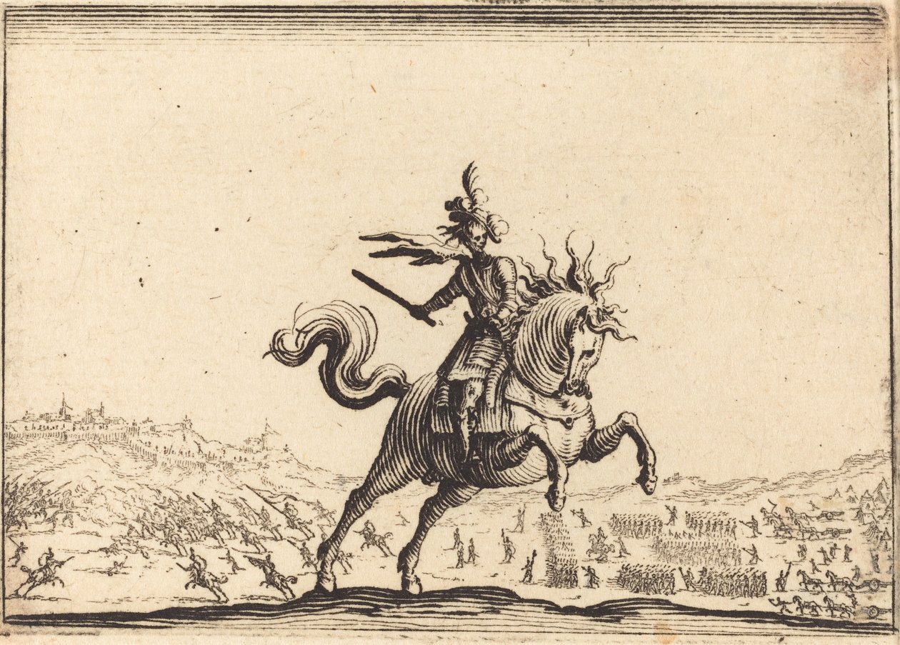 Militaire Commandant te Paard door Jacques Callot