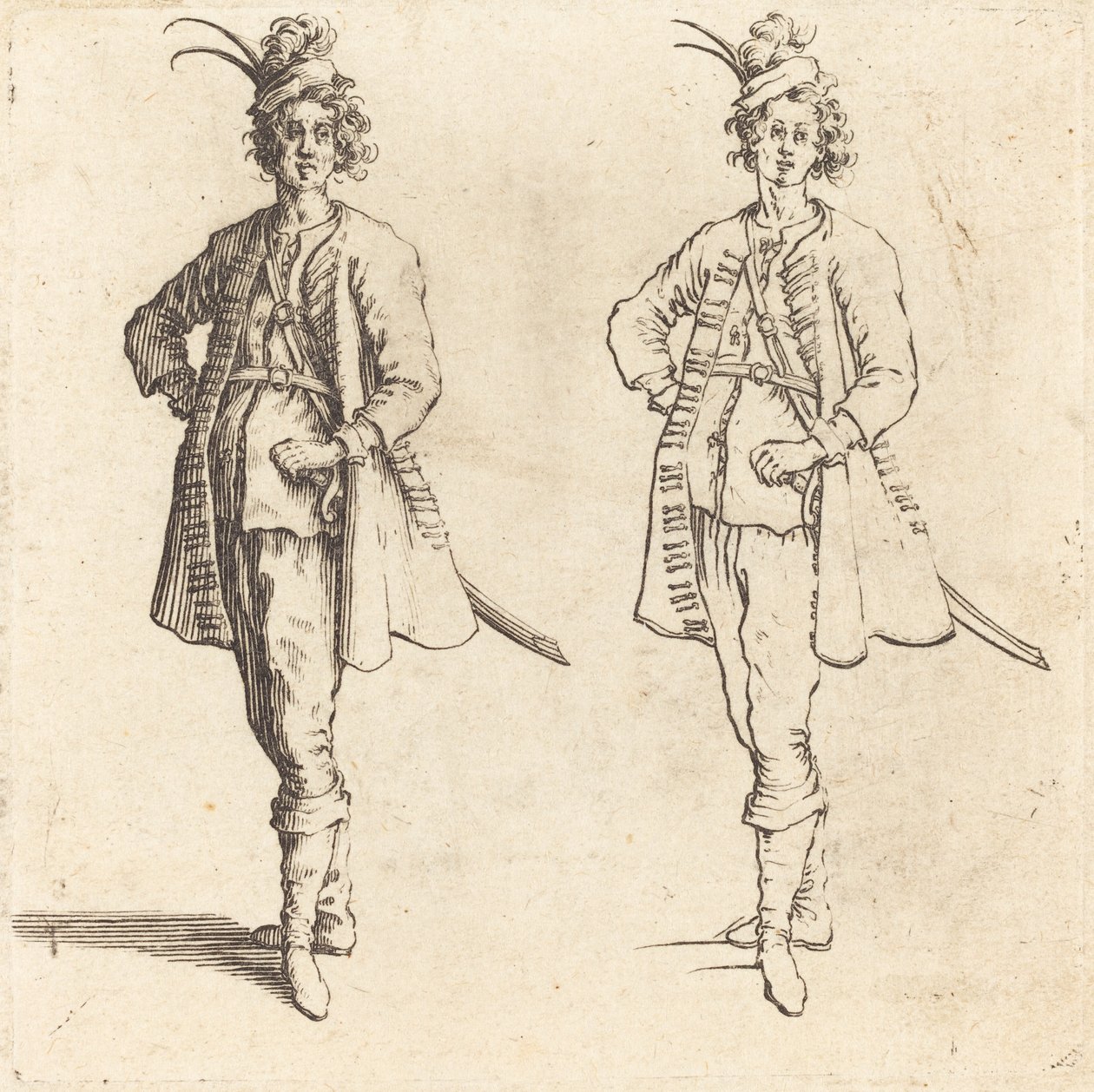 Officier, Vooraanzicht door Jacques Callot