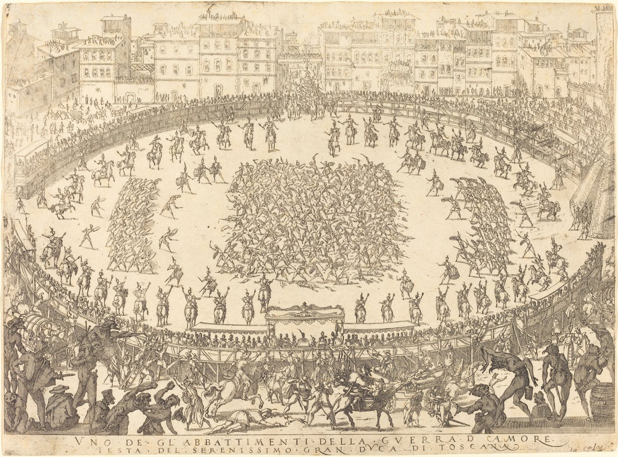 Een van de infanteriegevechten door Jacques Callot