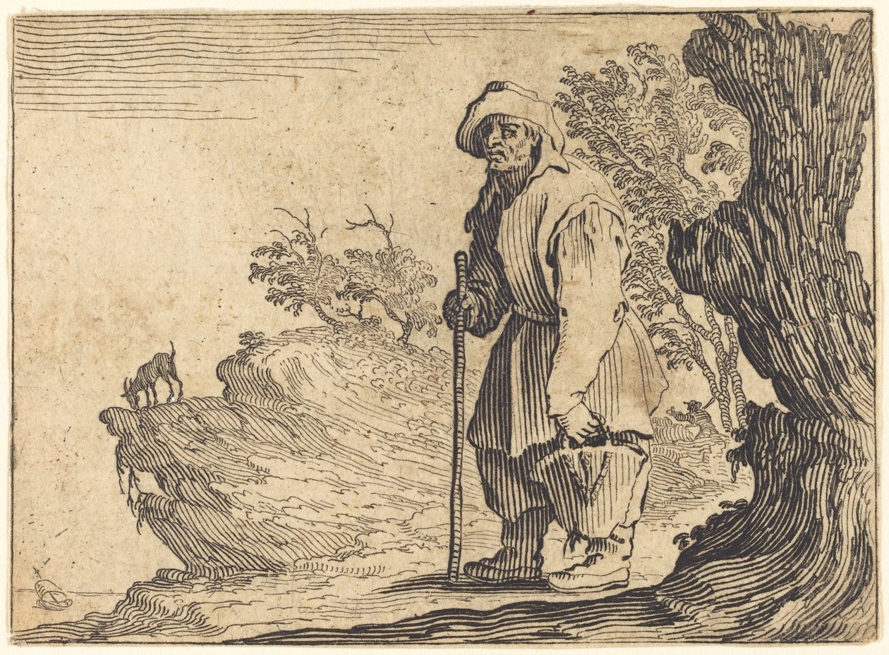 Boer met zak, ca. 1622 door Jacques Callot