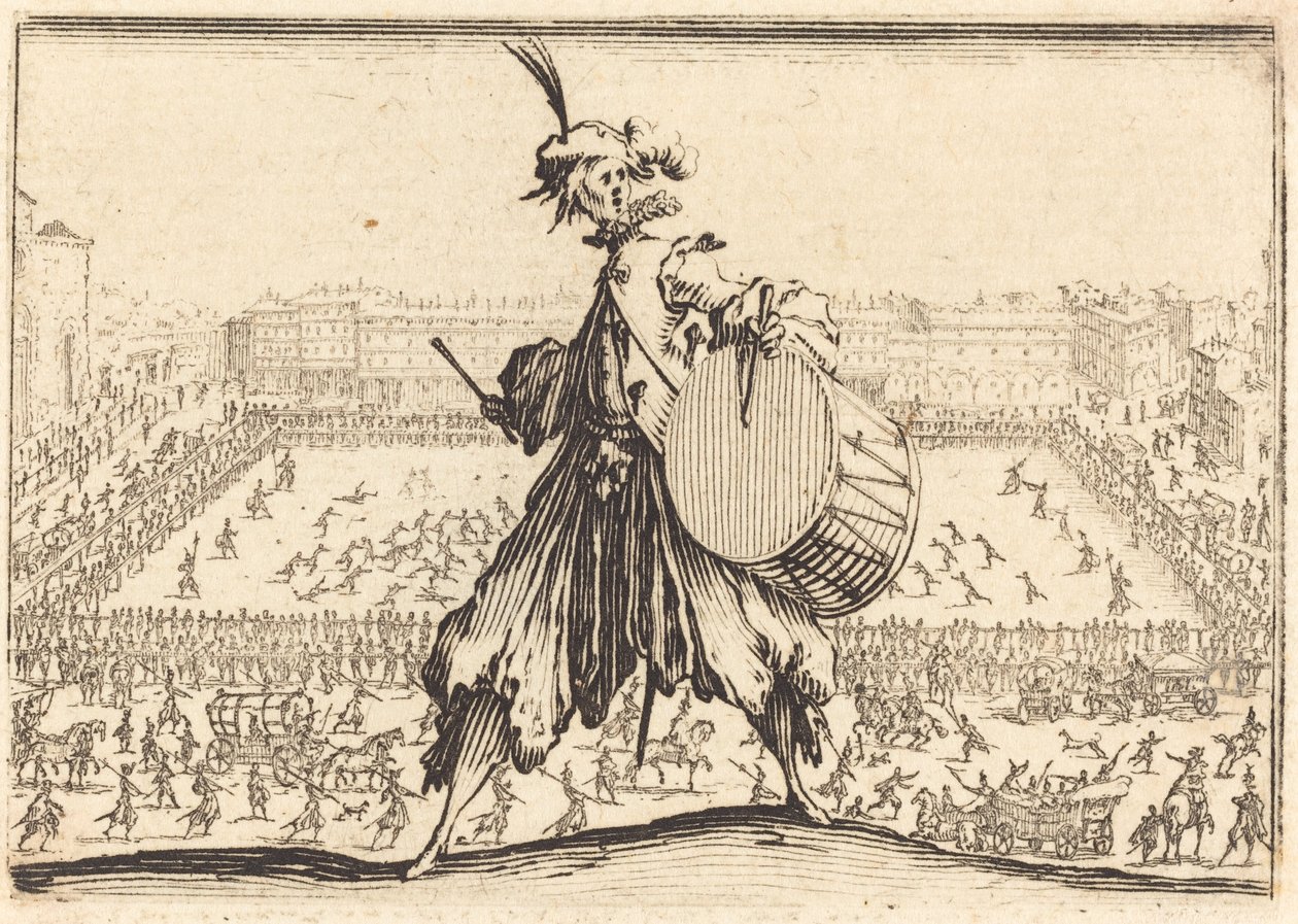 Piazza Santa Croce, Florence, ca. 1617 door Jacques Callot