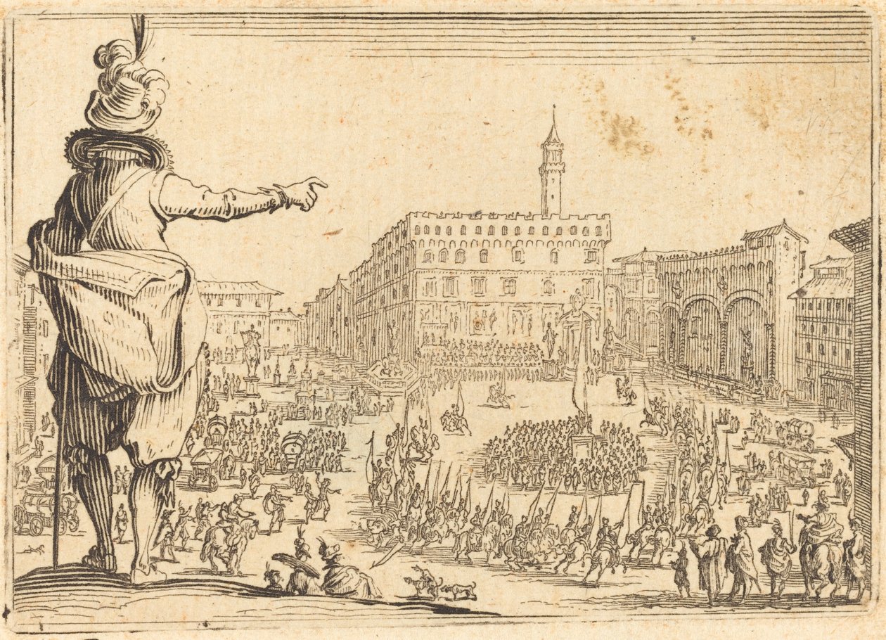 Piazza della Signoria, Florence door Jacques Callot