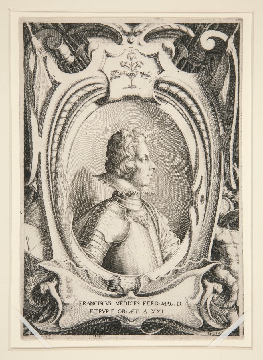 Portret van Francois de Medicis door Jacques Callot
