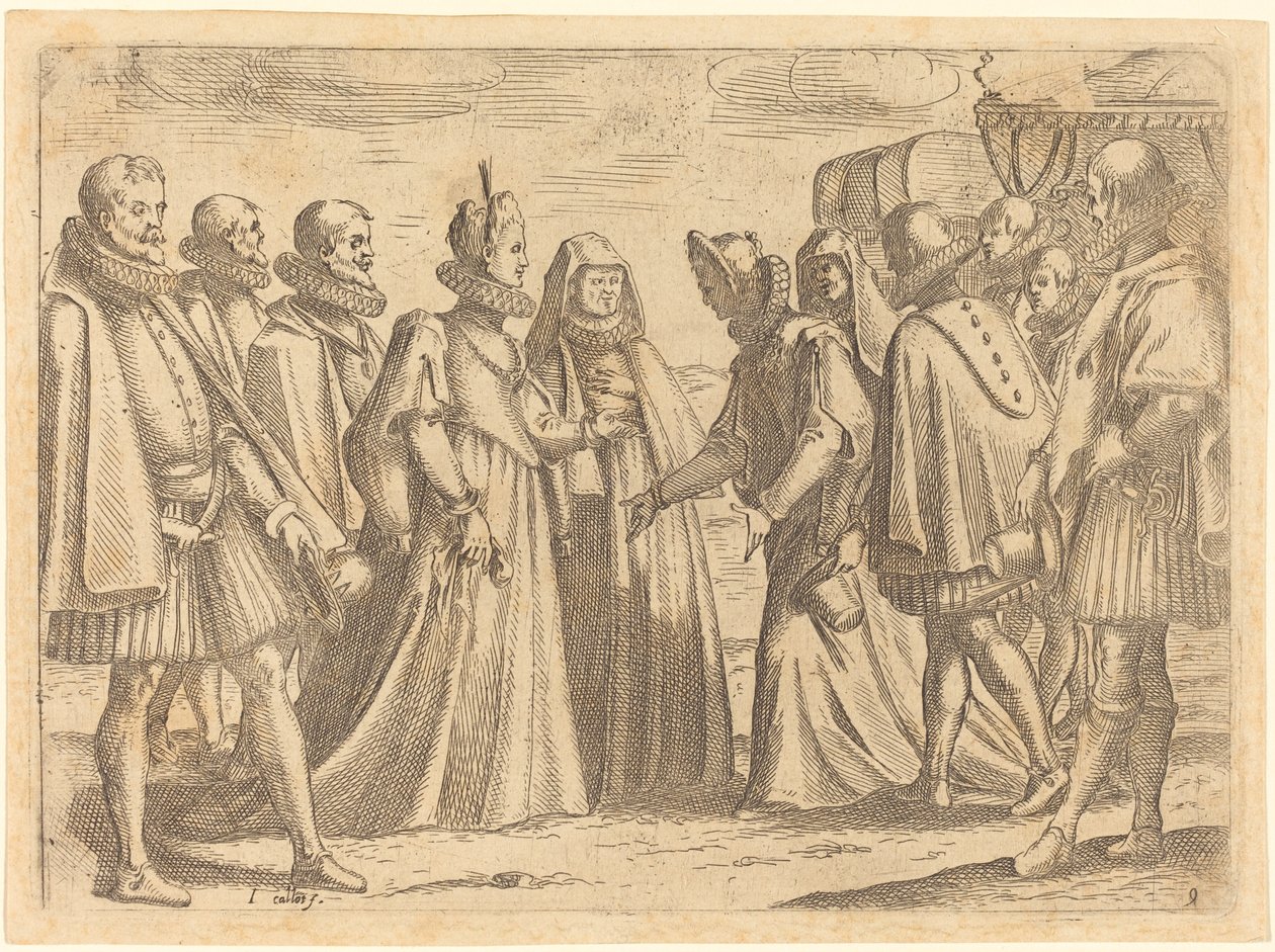 Ontvangst in Mantua door Jacques Callot