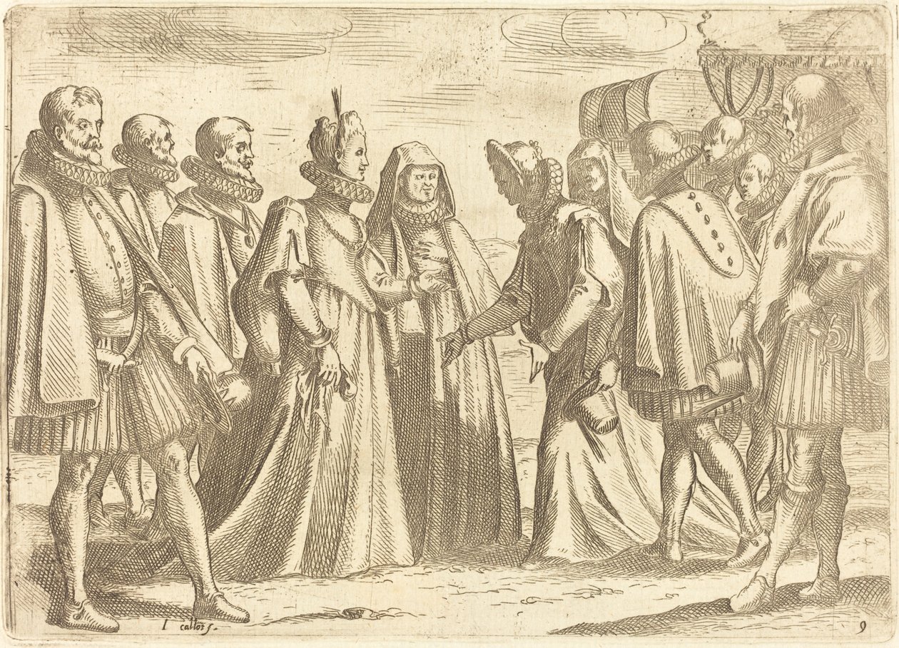 Ontvangst in Mantua door Jacques Callot