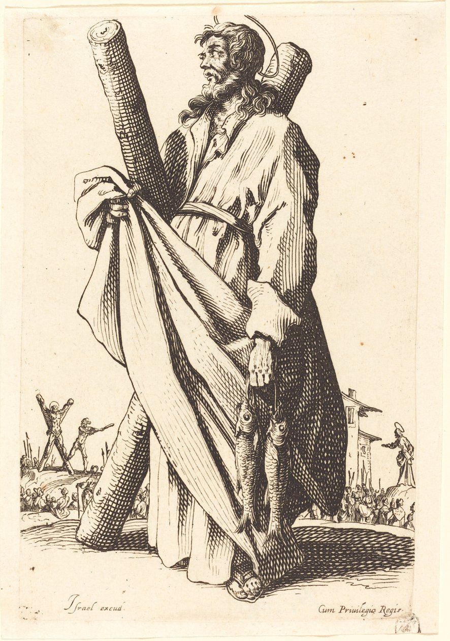 Sint Andreas, gepubliceerd 1631 door Jacques Callot
