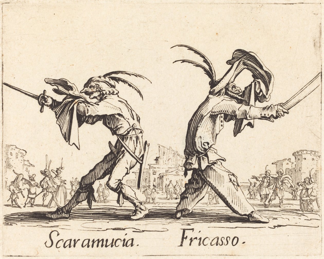 Scaramucia en Fricasso door Jacques Callot