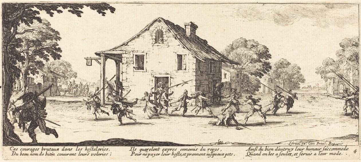 Plunderingstafereel door Jacques Callot
