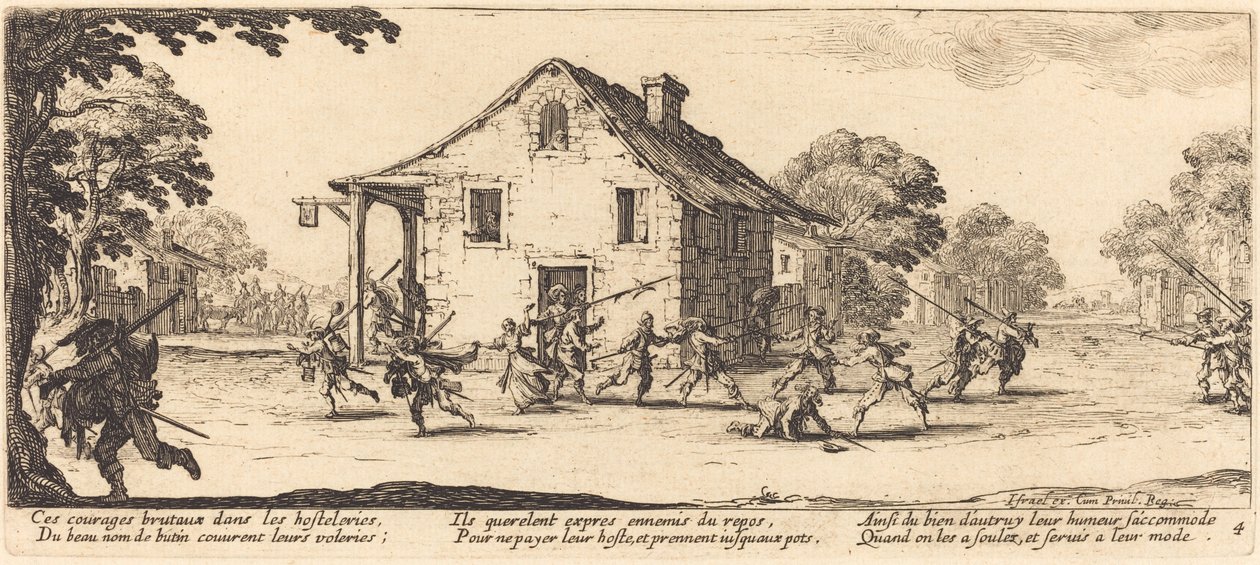 Scène van Plundering door Jacques Callot