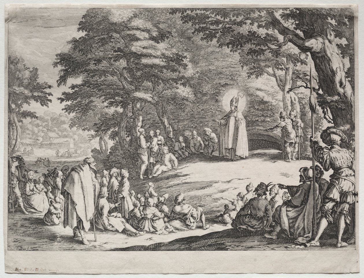 St. Amand predikt in een bos door Jacques Callot