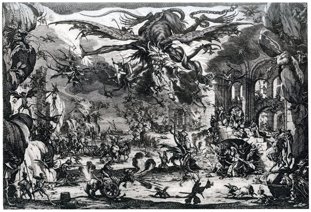 Verleiding van St. Antonius, ca. 1615-1635, 1924 door Jacques Callot