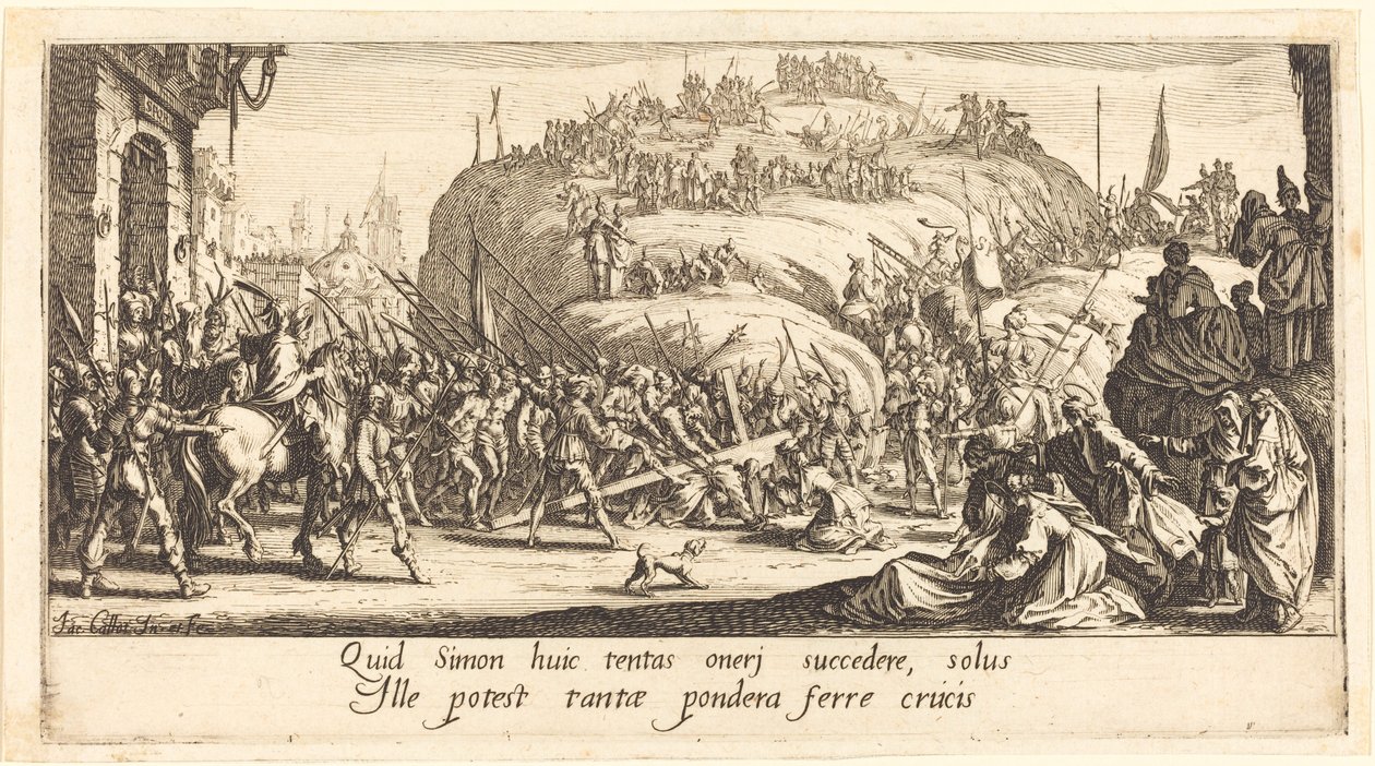 Het dragen van het kruis door Jacques Callot