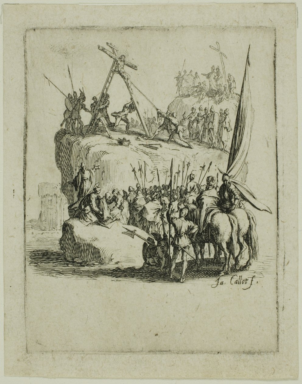 De kruisiging, uit De kleine passie door Jacques Callot