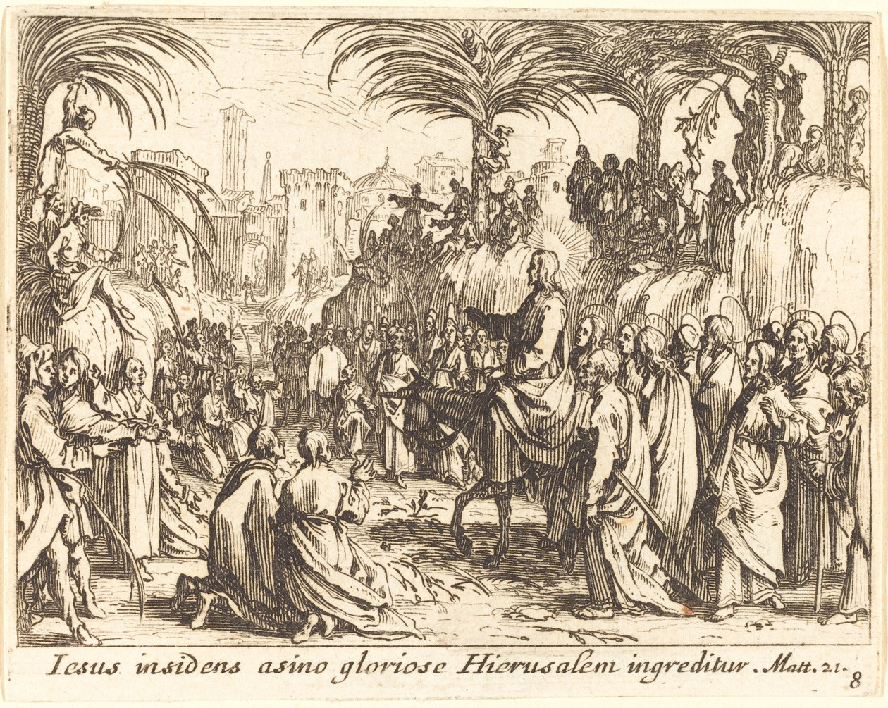 De Intocht in Jeruzalem door Jacques Callot