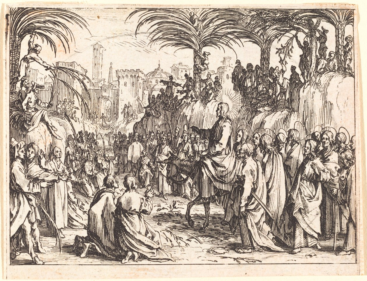 De intocht in Jeruzalem door Jacques Callot
