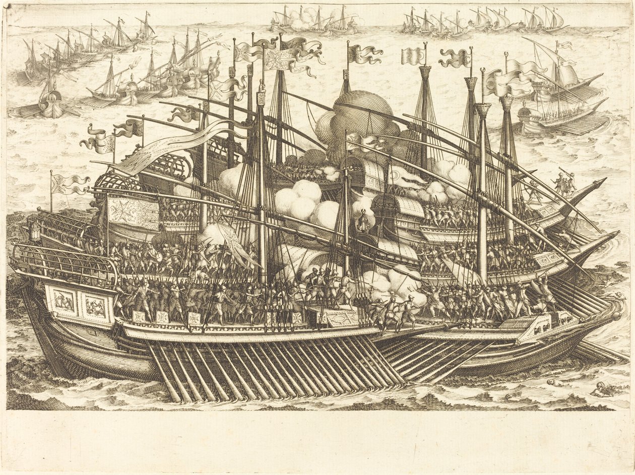 De eerste zeeslag door Jacques Callot
