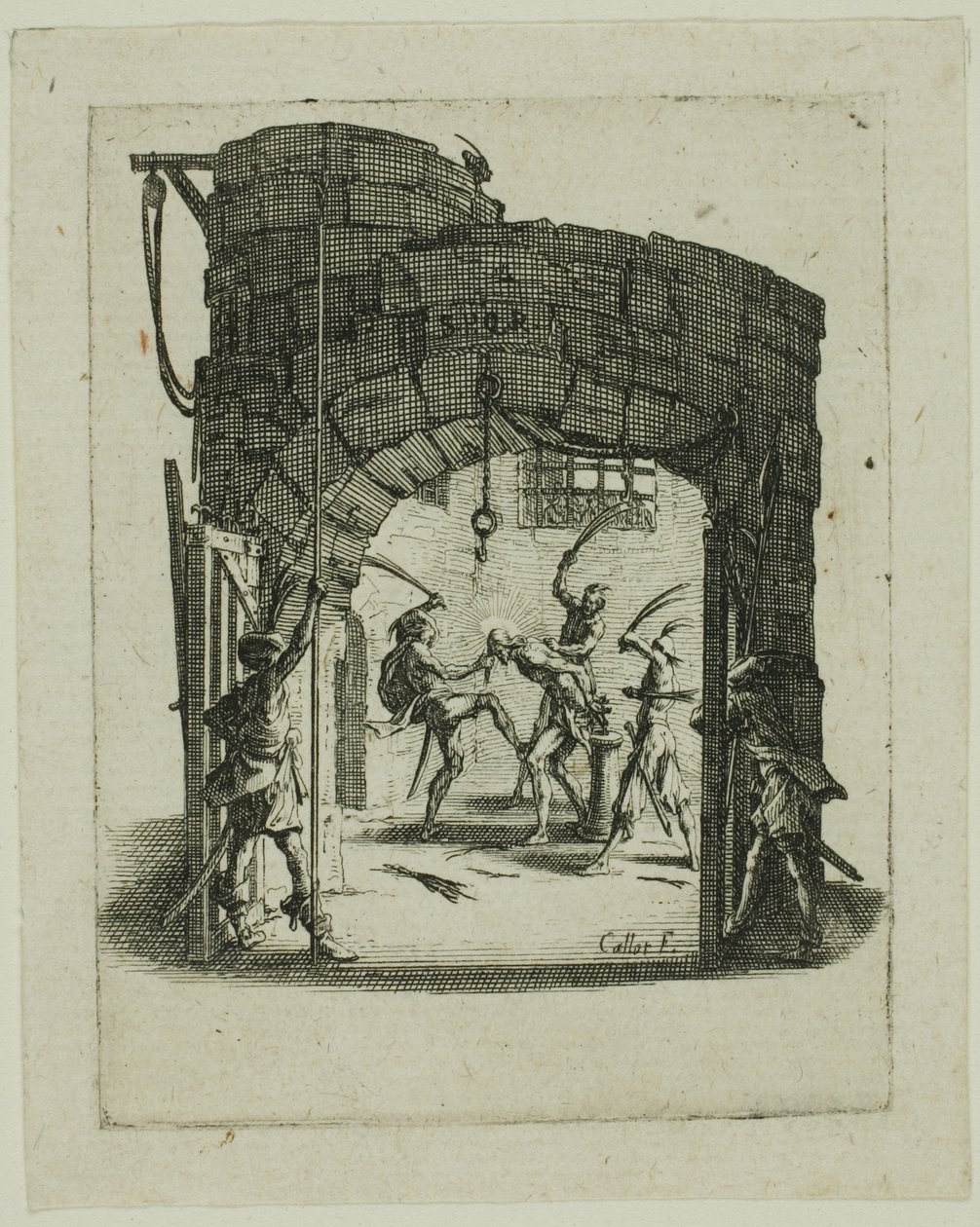 De geseling, uit De kleine passie door Jacques Callot
