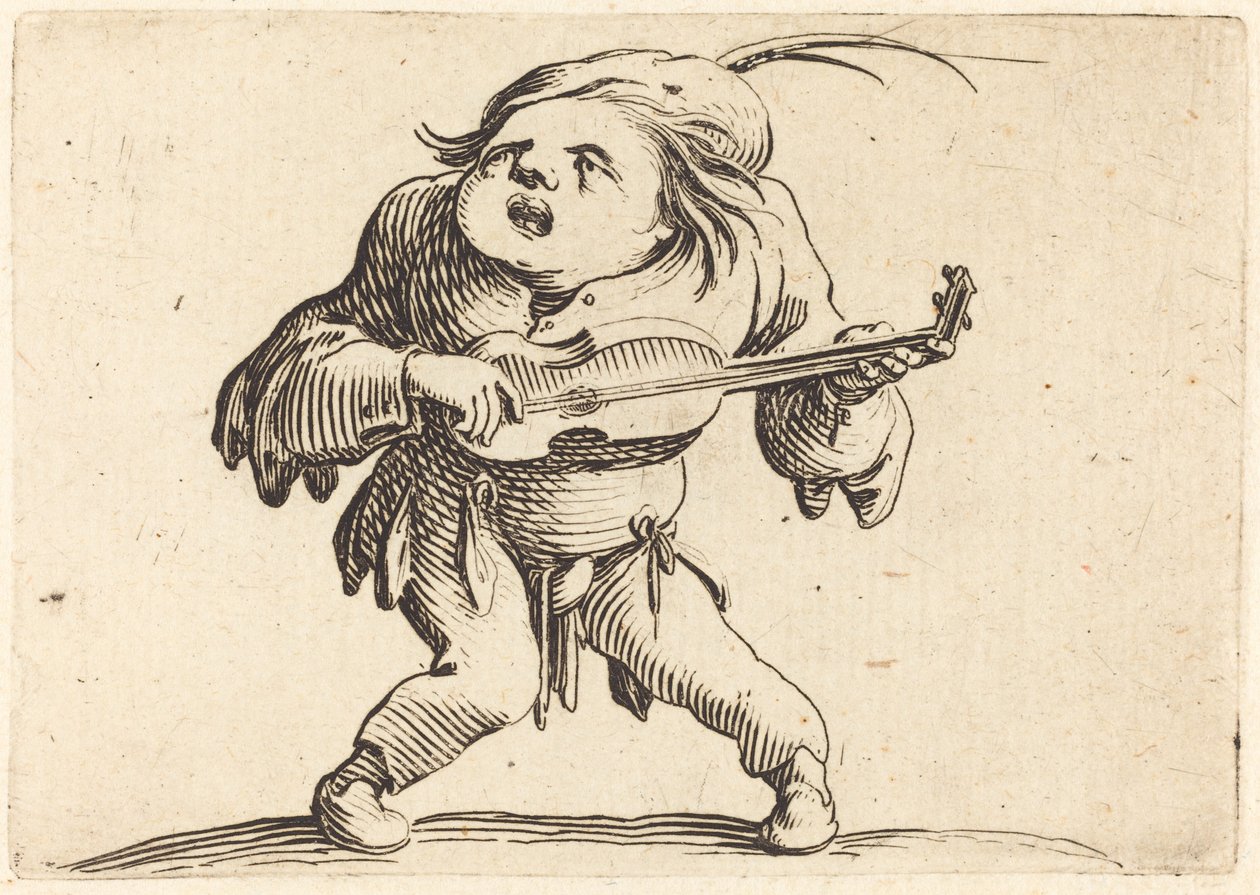 De Gitaarspeler door Jacques Callot