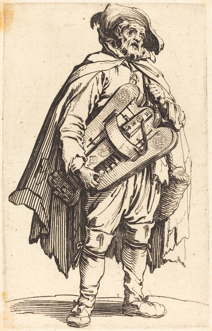 De Draailierspeler door Jacques Callot