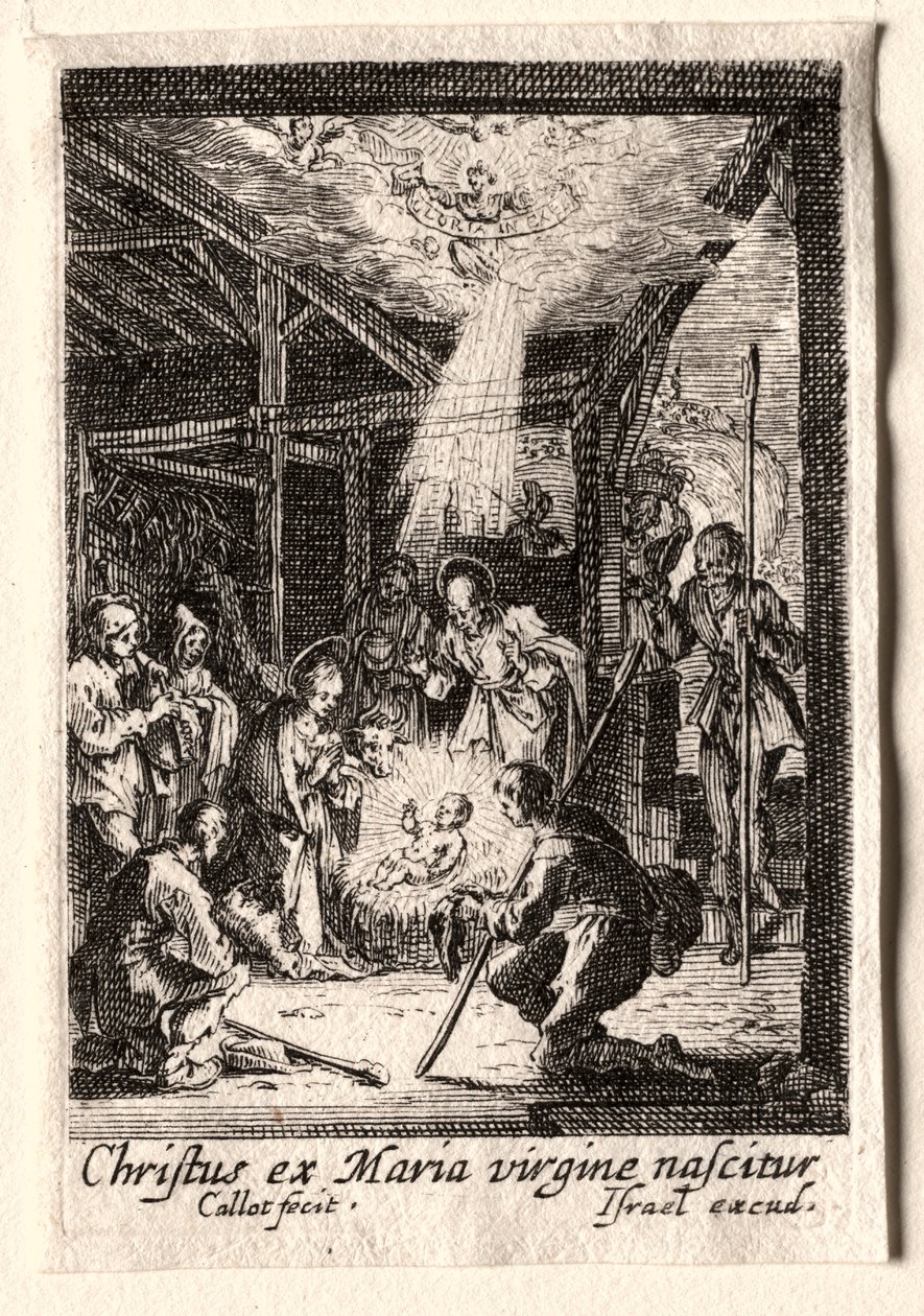 Het leven van de Maagd: De geboorte door Jacques Callot