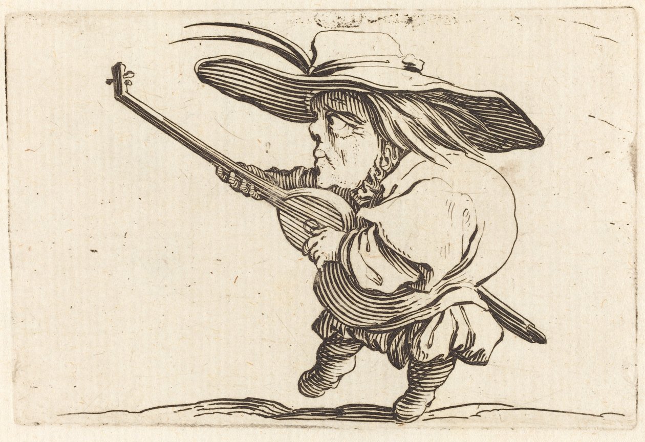 De Luitspeler door Jacques Callot