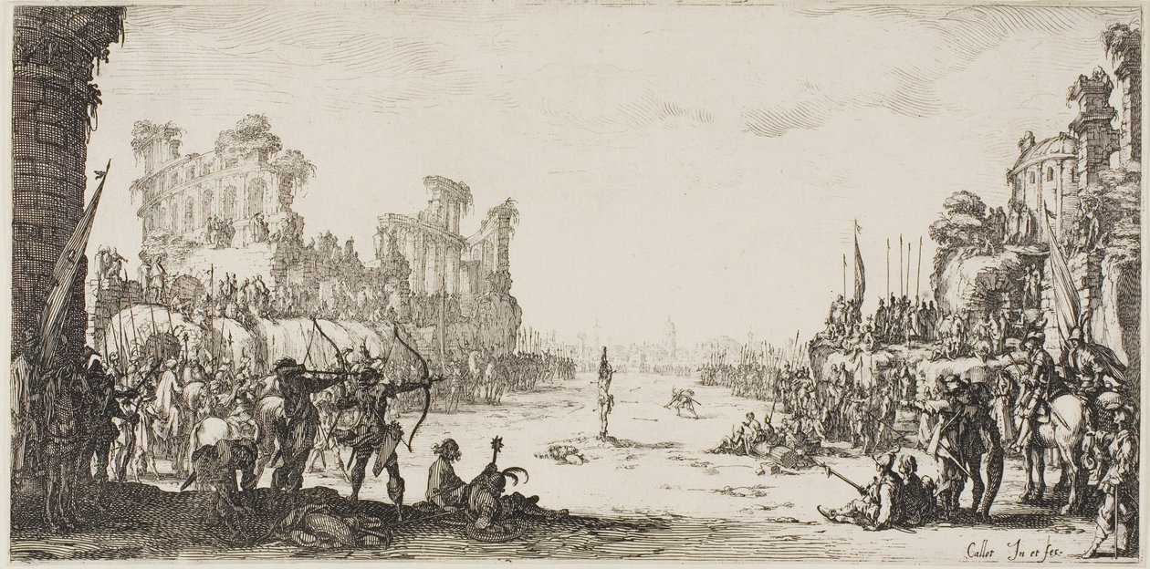 Het martelaarschap van Sint Sebastiaan door Jacques Callot